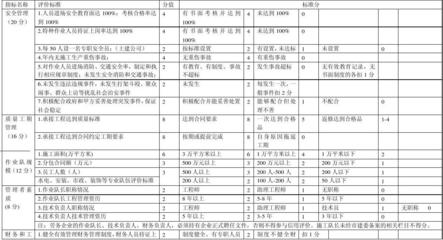 建筑劳务分包企业施工作业队信用等级评价标准